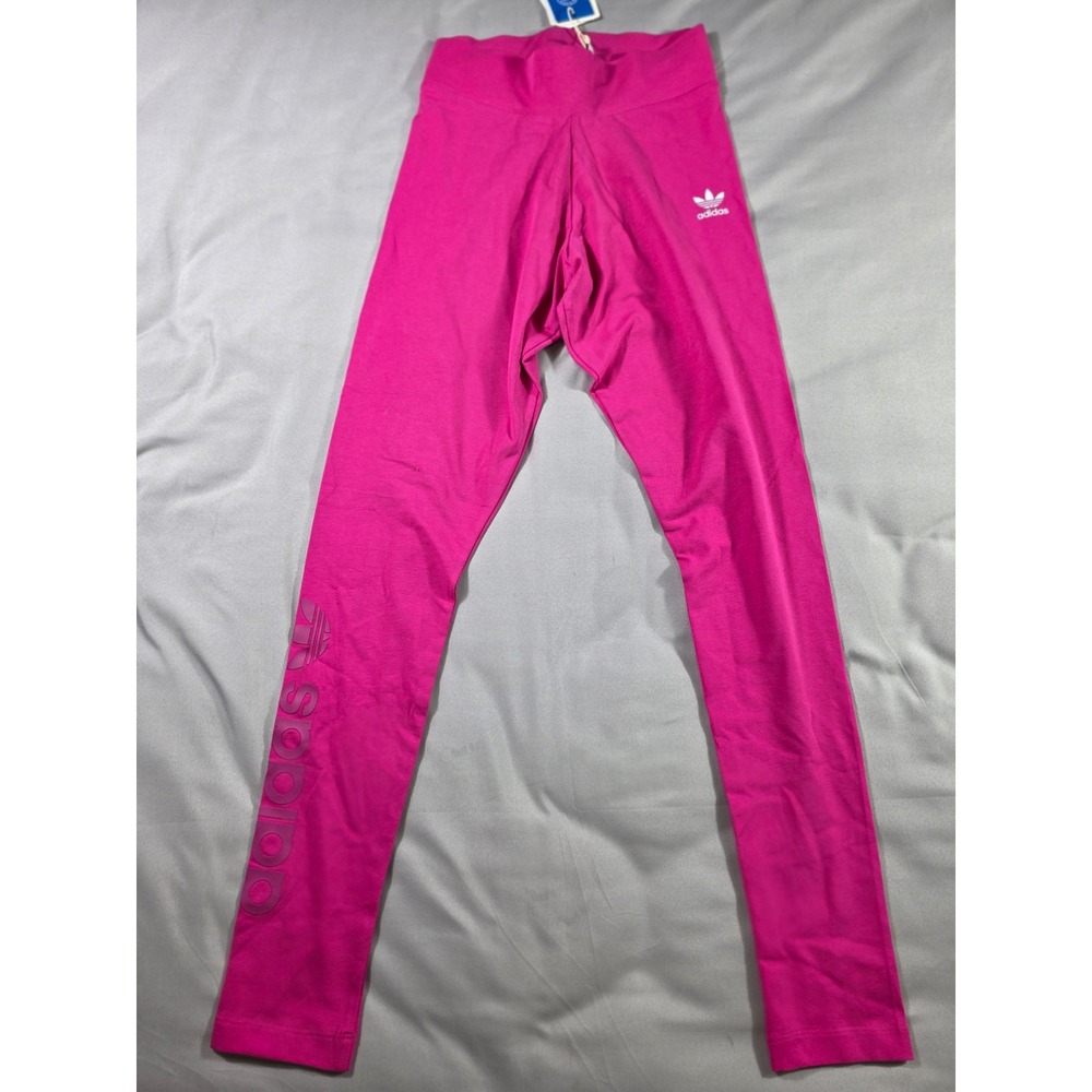Adidas Originals Essential Tight Fit Mid-Rise Leggings Magenta Pink Sz XS NEW